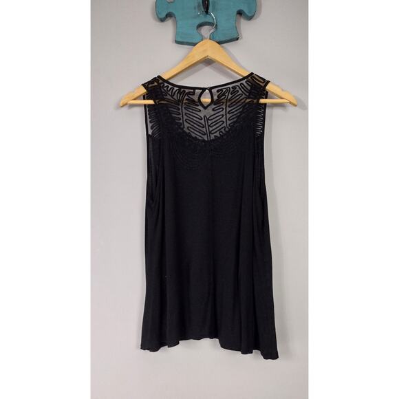 Crosby womens black sleeveless minimalist blouse top XL gothcore demure - Picture 9 of 11